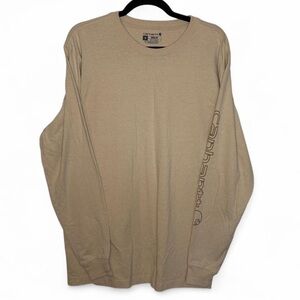 Carhartt Tan Long Sleeve Shirt Men’s M Workwear Logo Tee